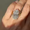 9.3ct Oval Cut Three Pieces Vintage Crown Wedding Ring Set