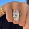 9.3ct Oval Cut Three Pieces Vintage Crown Wedding Ring Set