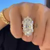 9.3ct Oval Cut Three Pieces Vintage Crown Wedding Ring Set