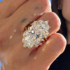 9.3ct Oval Cut Three Pieces Vintage Crown Wedding Ring Set