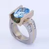 3ct Oval Cut Blue Sapphire Mechanical Style Unisex Engagement Ring