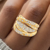 2ctw Flush Set Intertwined Bold Cocktail Ring