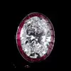 15ct Large Oval Cut Ruby Halo Vintage Cocktail Ring