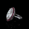 15ct Large Oval Cut Ruby Halo Vintage Cocktail Ring