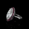 15ct Large Oval Cut Ruby Halo Vintage Cocktail Ring