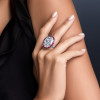 15ct Large Oval Cut Ruby Halo Vintage Cocktail Ring