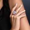 15ct Large Oval Cut Ruby Halo Vintage Cocktail Ring