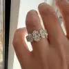 5ctw Oval Cut Gold Tone Five-Stone Engagement Ring