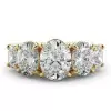5ctw Oval Cut Gold Tone Five-Stone Engagement Ring