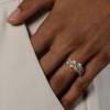 5ctw Oval Cut Gold Tone Five-Stone Engagement Ring