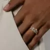 5ctw Oval Cut Gold Tone Five-Stone Engagement Ring