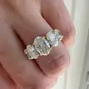 5ctw Oval Cut Gold Tone Five-Stone Engagement Ring