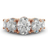5ctw Oval Cut Gold Tone Five-Stone Engagement Ring