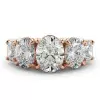 5ctw Oval Cut Gold Tone Five-Stone Engagement Ring