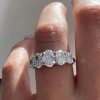 5ctw Oval Cut Gold Tone Five-Stone Engagement Ring