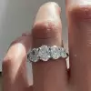 5ctw Oval Cut Gold Tone Five-Stone Engagement Ring