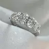5ctw Oval Cut Gold Tone Five-Stone Engagement Ring