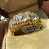 8ctw Round Cut Vintage Curving Three Stone Engagement Ring