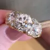 8ctw Round Cut Vintage Curving Three Stone Engagement Ring