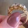 8ctw Round Cut Vintage Curving Three Stone Engagement Ring