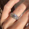 8ctw Round Cut Vintage Curving Three Stone Engagement Ring