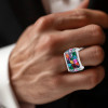 13ctw Multi-cut Multicolor Sapphire Pinky Cocktail Ring