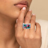 13ctw Multi-cut Multicolor Sapphire Pinky Cocktail Ring