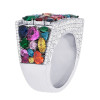 13ctw Multi-cut Multicolor Sapphire Pinky Cocktail Ring