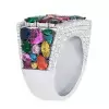 13ctw Multi-cut Multicolor Sapphire Pinky Cocktail Ring