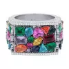 13ctw Multi-cut Multicolor Sapphire Pinky Cocktail Ring