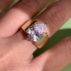 4.2ct Pear Cut White Sapphire Simple Classic Engagement Ring