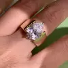 4.2ct Pear Cut White Sapphire Simple Classic Engagement Ring
