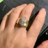 4.2ct Pear Cut White Sapphire Simple Classic Engagement Ring
