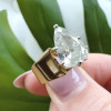 4.2ct Pear Cut White Sapphire Simple Classic Engagement Ring