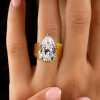 4.2ct Pear Cut White Sapphire Simple Classic Engagement Ring