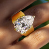 4.2ct Pear Cut White Sapphire Simple Classic Engagement Ring