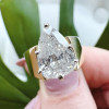 4.2ct Pear Cut White Sapphire Simple Classic Engagement Ring