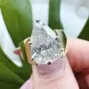 4.2ct Pear Cut White Sapphire Simple Classic Engagement Ring