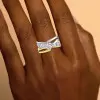 2ct Princess Cut Two Tone Modern Ribbon Engagement Ring