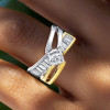 2ct Princess Cut Two Tone Modern Ribbon Engagement Ring