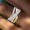 2ct Princess Cut Two Tone Modern Ribbon Engagement Ring