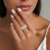 2ct Princess Cut Two Tone Modern Ribbon Engagement Ring