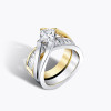 2ct Princess Cut Two Tone Modern Ribbon Engagement Ring