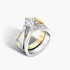 2ct Princess Cut Two Tone Modern Ribbon Engagement Ring