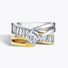 2ct Princess Cut Two Tone Modern Ribbon Engagement Ring