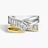 2ct Princess Cut Two Tone Modern Ribbon Engagement Ring