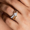2ct Princess Cut Two Tone Modern Ribbon Engagement Ring