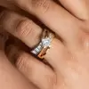 2ct Princess Cut Two Tone Modern Ribbon Engagement Ring