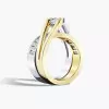 2ct Princess Cut Two Tone Modern Ribbon Engagement Ring