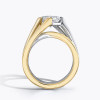 2ct Princess Cut Two Tone Modern Ribbon Engagement Ring